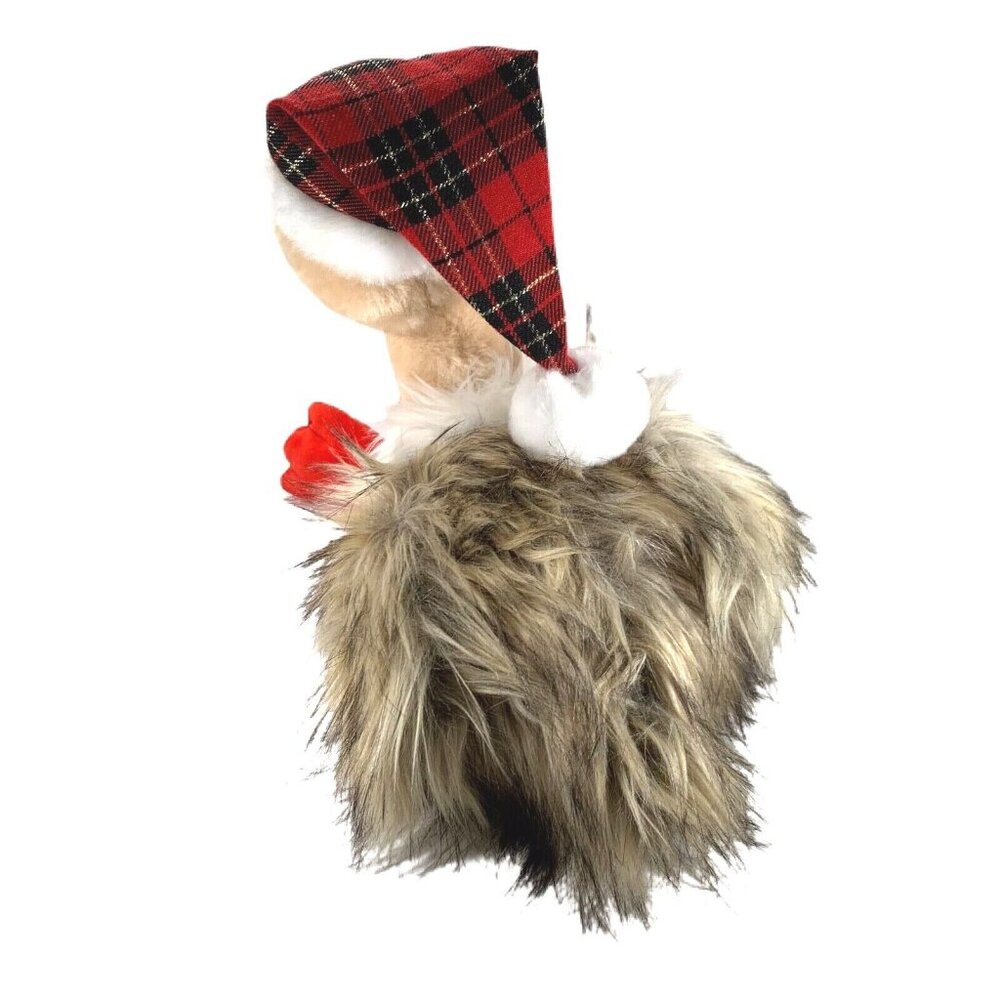 Pier 1 Imports 2019 Savanna Ostrich Plaid Stocking Santa Christmas Hat Plush 19" - Picture 2 of 9